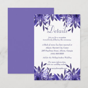 Tarjeta de detalles del Boda de follaje floral mor