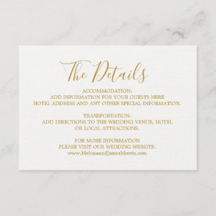 Tarjeta de detalles del Boda de Glam Globetrotter