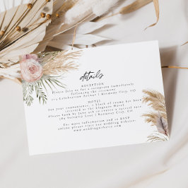 Tarjeta de detalles del Boda de hierba Rubor Flora