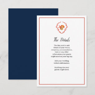 Tarjeta de detalles del Boda de la concha de agua 