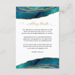 Tarjeta de detalles del Boda de la naranja dorada 