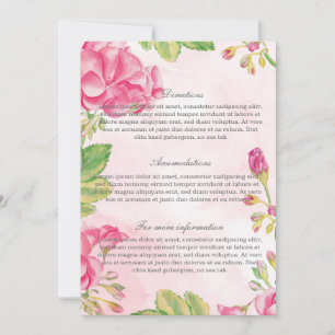 Tarjeta de detalles del Boda de las flores de vera