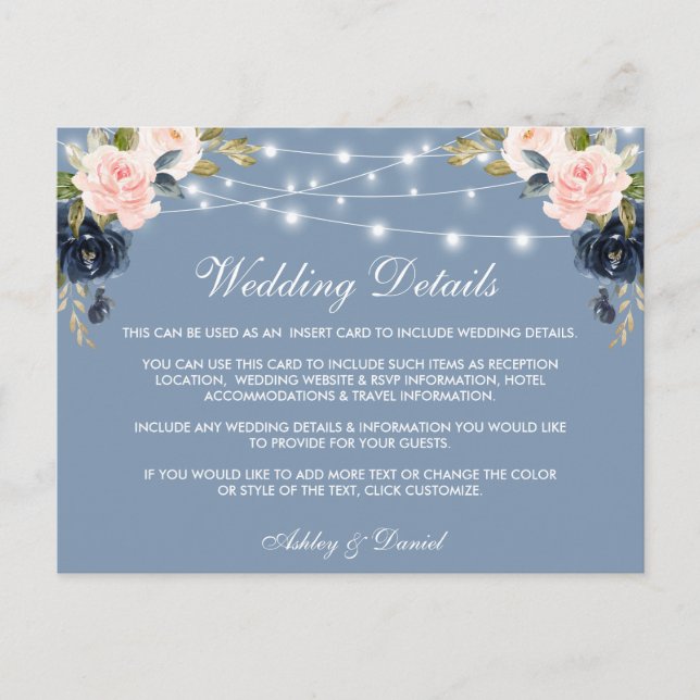 Tarjeta de detalles del Boda de las luces azules d (Anverso)