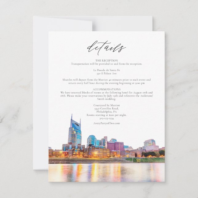 Tarjeta de detalles del Boda de línea aérea de Nas (Anverso)