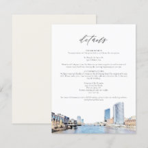 Tarjeta de detalles del Boda de línea de horizonte