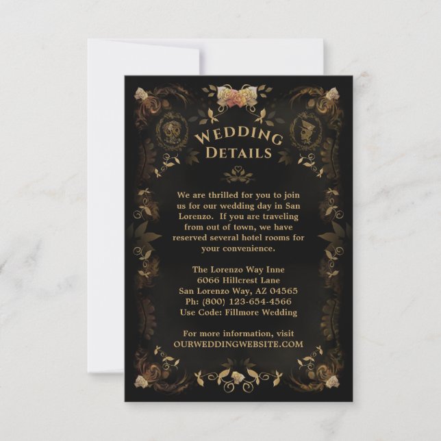 Tarjeta de detalles del Boda de los Golden Skeleto (Anverso)