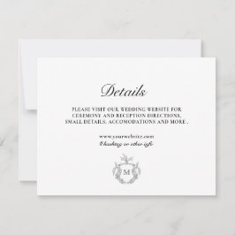 Tarjeta de detalles del Boda de lujo Black White C
