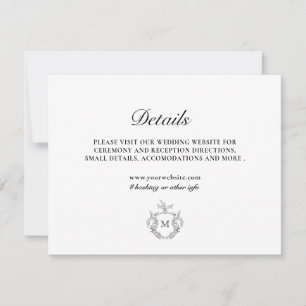 Tarjeta de detalles del Boda de lujo Black White C