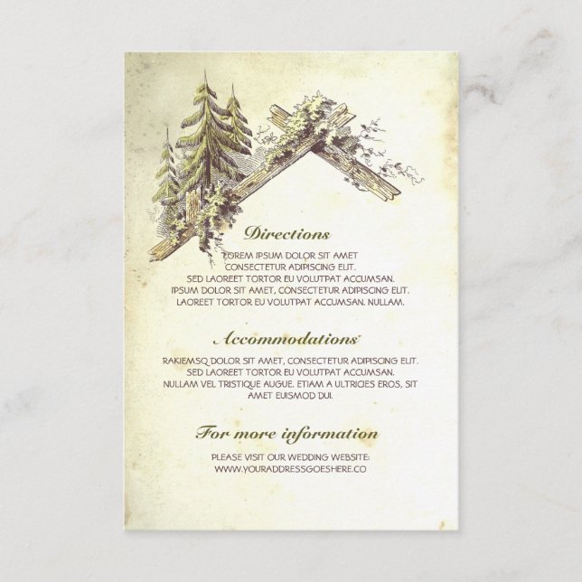 Tarjeta de detalles del Boda de madera para graner (Anverso)