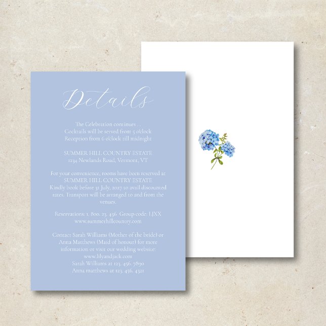 Tarjeta de detalles del Boda de moda Dusty Blue Hy (Subido por el creador)
