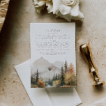 Tarjeta de detalles del Boda de montaña de acuarel<br><div class="desc">Esta es una tarjeta de detalles de bodas de montaña que presenta una hermosa escena de la montaña de la cascada de agua y un elegante emparejamiento de fuentes. Edite todas las palabras y todos los colores excepto el color de la escena de la montaña acuarela. El color de la...</div>