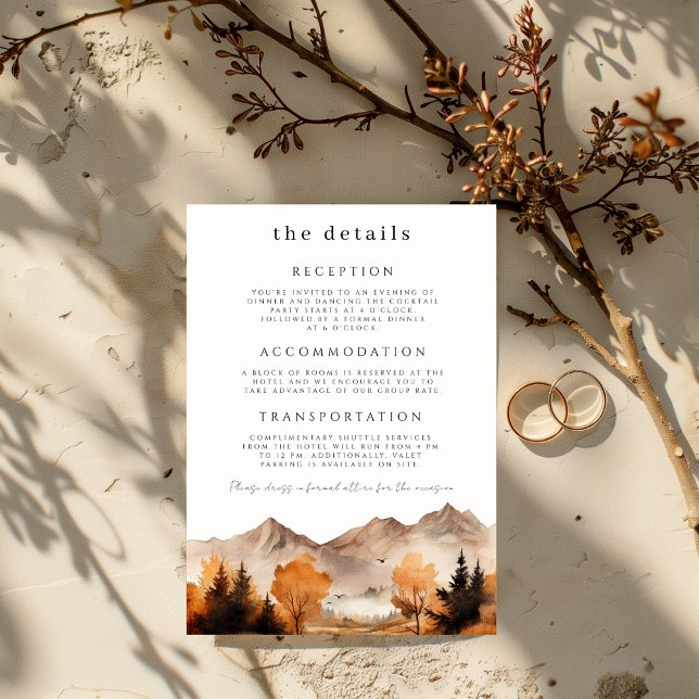 Tarjeta de detalles del Boda de montaña de otoño (Subido por el creador)