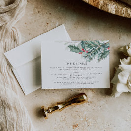 Tarjeta de detalles del Boda de Navidades elegante