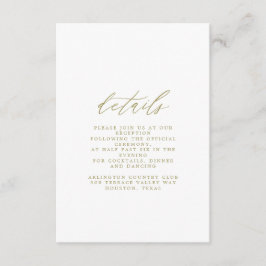 Tarjeta de detalles del Boda de oro