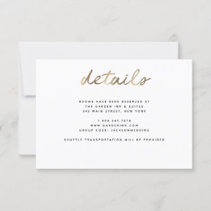 Tarjeta de detalles del Boda de oro
