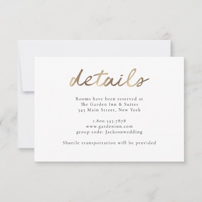 Tarjeta de detalles del Boda de oro (Anverso)