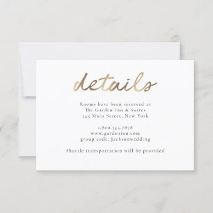 Tarjeta de detalles del Boda de oro