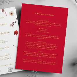 Tarjeta de detalles del Boda de oro rojo