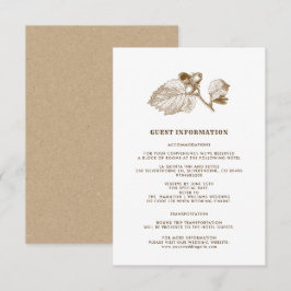 Tarjeta de detalles del Boda de papel Kraft