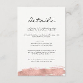 Tarjeta de detalles del Boda de pincel de oro Rosa