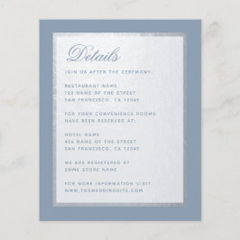 Tarjeta de detalles del Boda de Plata Dusty Blue F