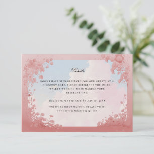 Tarjeta de detalles del boda de princesa de hadas