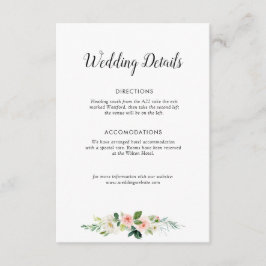 tarjeta de detalles del boda de rosas ruidosos