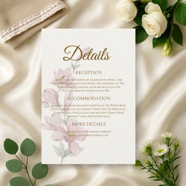 Tarjeta de detalles del Boda de Rubor Magnolia sil (Subido por el creador)
