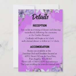 Tarjeta de detalles del Boda de secuencias de coma