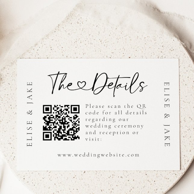 Tarjeta de detalles del Boda de tipos de letra QR  (Subido por el creador)