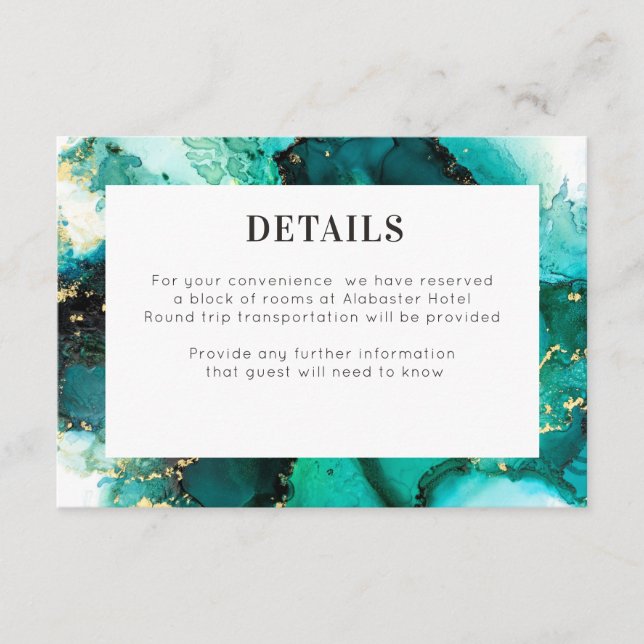 Tarjeta de detalles del Boda de tono de joyas de e (Anverso)