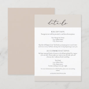 Tarjeta de detalles del Boda del estilo de Passpor