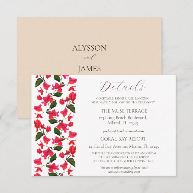 Tarjeta de detalles del Boda del gabinete de Bouga (Anverso / Reverso)