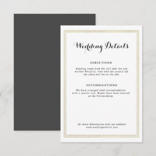 tarjeta de detalles del boda del marco del Relieve