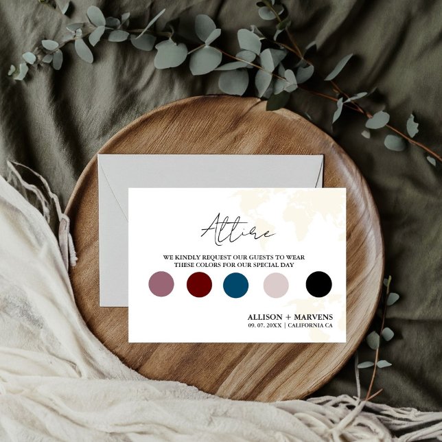 Tarjeta de detalles del boda del tema de viajes de (Subido por el creador)