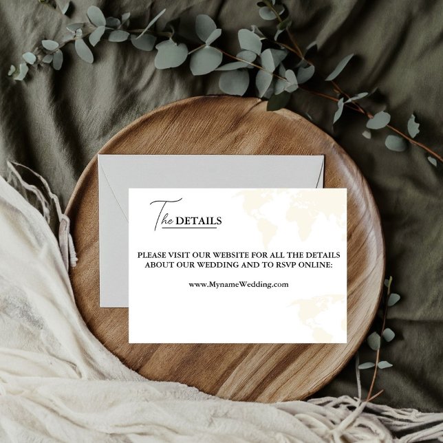 Tarjeta de detalles del boda del tema de viajes de (Subido por el creador)