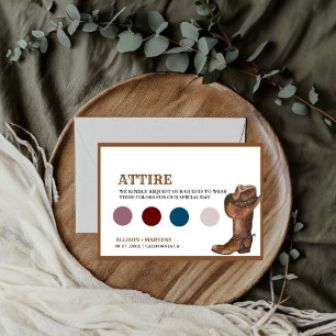 Tarjeta de detalles del boda del tema del cowboy d