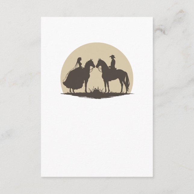 Tarjeta de detalles del boda del vaquero occidenta (Reverso)