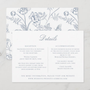 Tarjeta de detalles del Boda Dusty Blue Floral