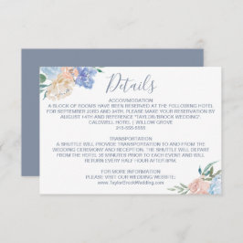 Tarjeta de detalles del Boda Dusty Blue Florals