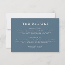 Tarjeta de detalles del Boda Dusty Blue Landscape