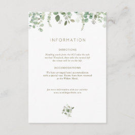 tarjeta de detalles del boda eucalipto greenerener