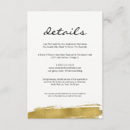 Tarjeta de detalles del Boda Faux Gold Brushstrot