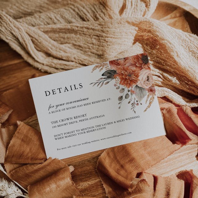 Tarjeta de detalles del Boda floral Boho | Invitar (Subido por el creador)