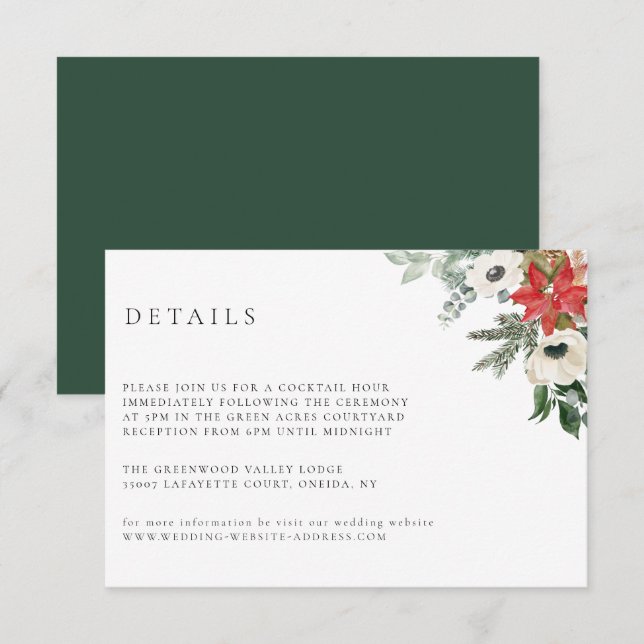 Tarjeta de detalles del Boda floral botánico de in (Anverso / Reverso)