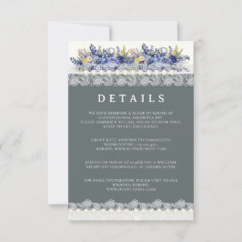 Tarjeta De Detalles Del Boda Floral De Lace Y Pear