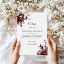 Tarjeta de detalles del Boda floral Sage Green & B