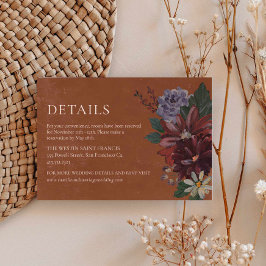 Tarjeta de detalles del Boda floral Terracotta Moo