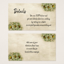 Tarjeta de detalles del Boda floral Vintage Daisie