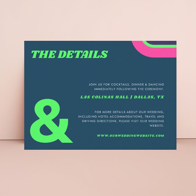 Tarjeta de detalles del Boda Groovy Verde azulada  (Subido por el creador)